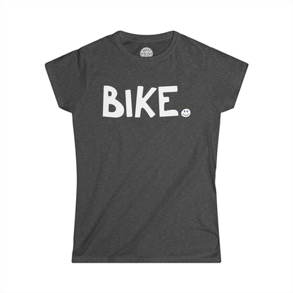 BIKE Happy Tee (Women's Tee)  T-Shirt Dark Heather / 2XL HAPPY TEES® BRAND