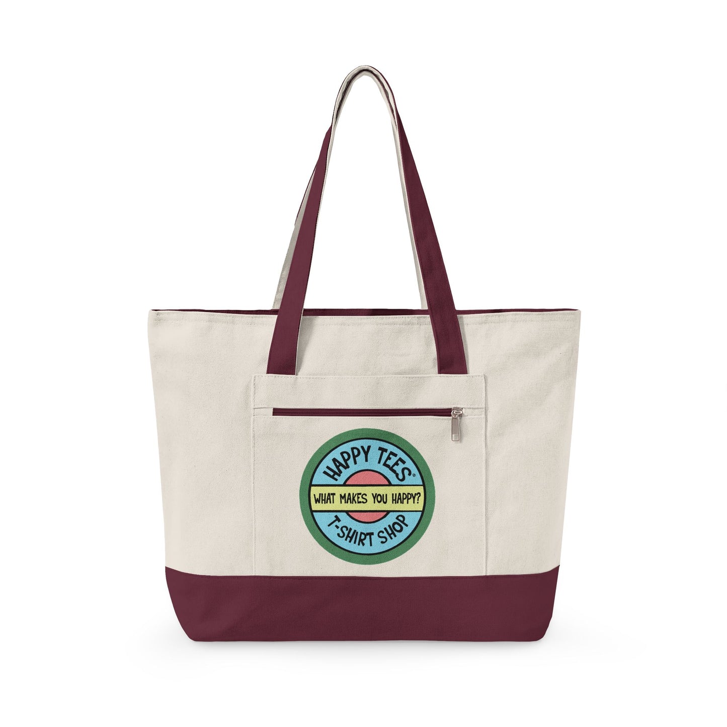 Happy Tees® Tote Bag (With Zipper)  Bags  HAPPY TEES® BRAND