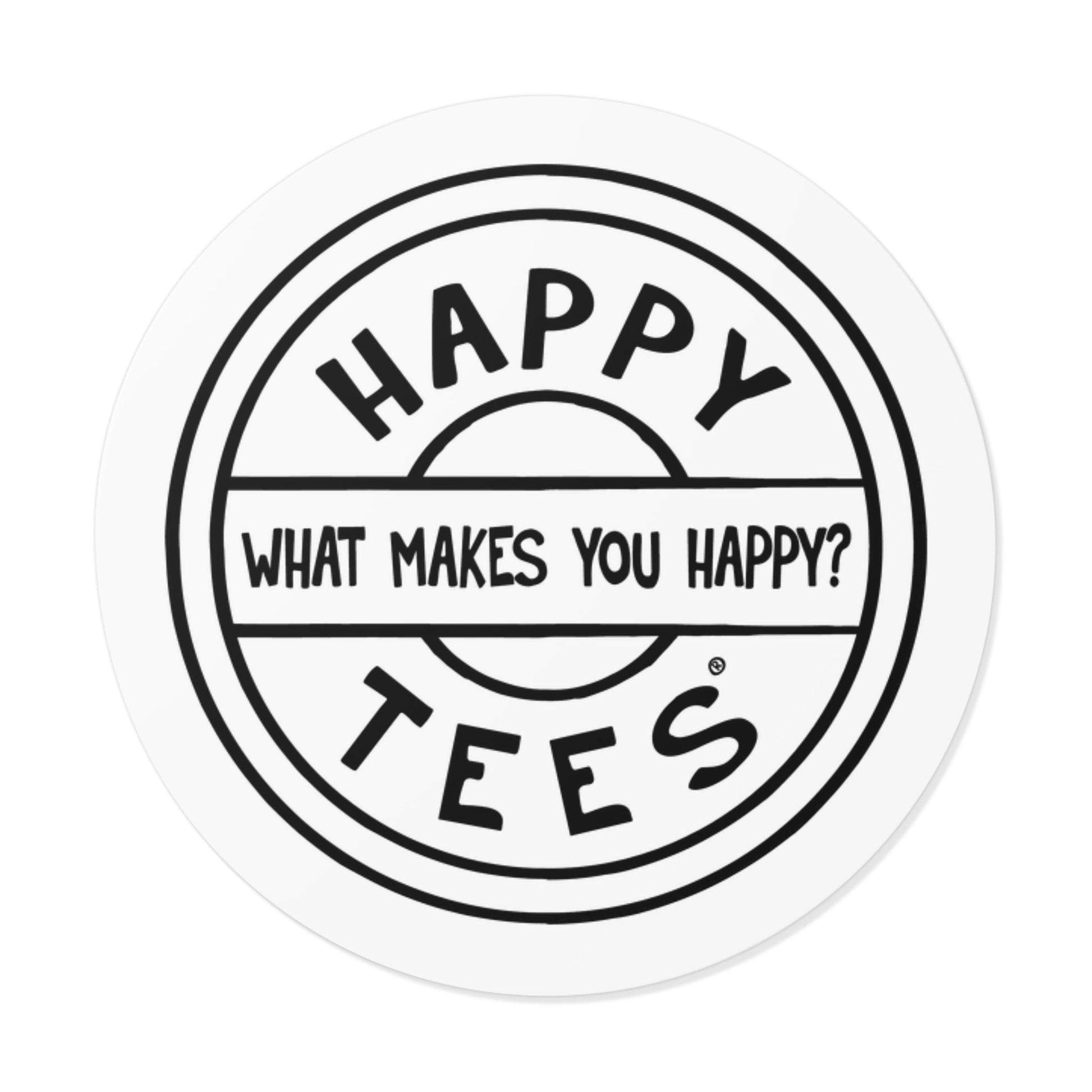 Happy Tees® Vinyl Stickers (black and white) Printify