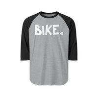 BIKE Happy Tee (Long Sleeve Raglan)  Long-sleeve 2XL / Heather Grey/Black HAPPY TEES® BRAND