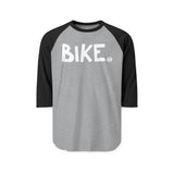 BIKE Happy Tee (Long Sleeve Raglan)  Long-sleeve 2XL / Heather Grey/Black HAPPY TEES® BRAND