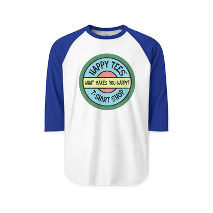 Happy Tees® T-Shirt (Long Sleeve Raglan with circular front logo)