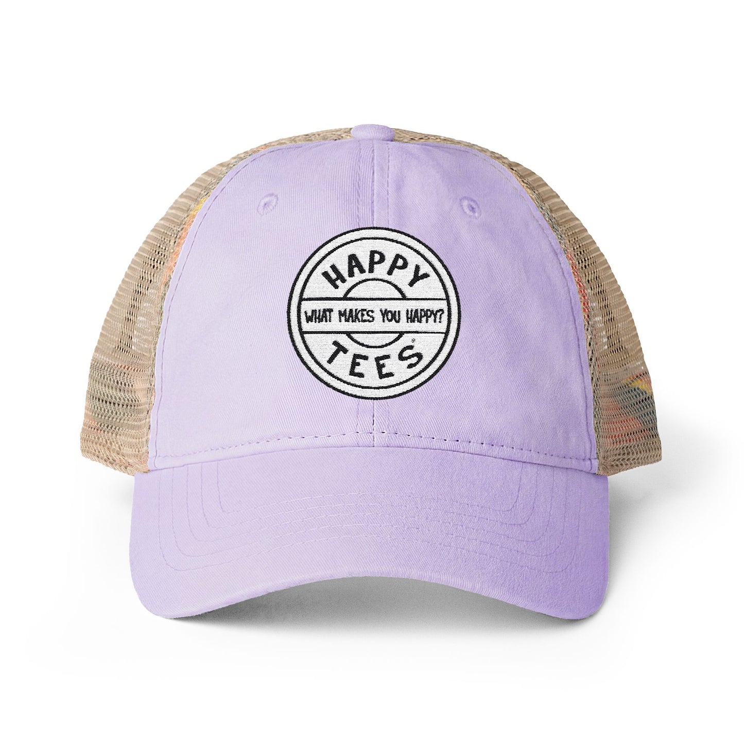 Happy Tees® Cap (Women's Washed Mesh-Back, Embroidery)  Hats  HAPPY TEES® BRAND