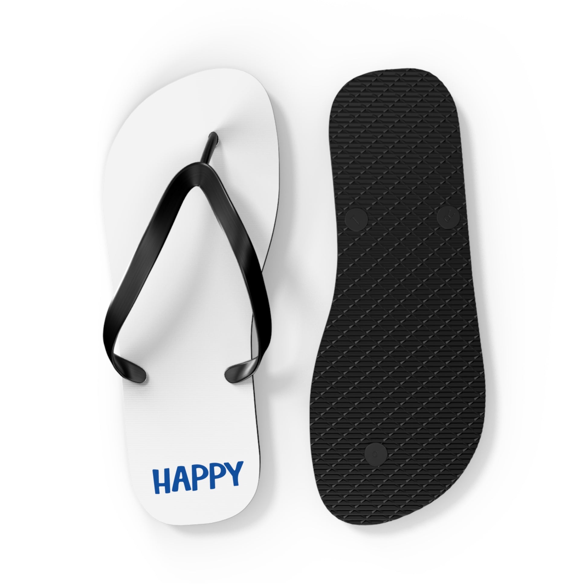 Happy Tees® Flip Flops (Split words on each foot)  Shoes  HAPPY TEES® BRAND