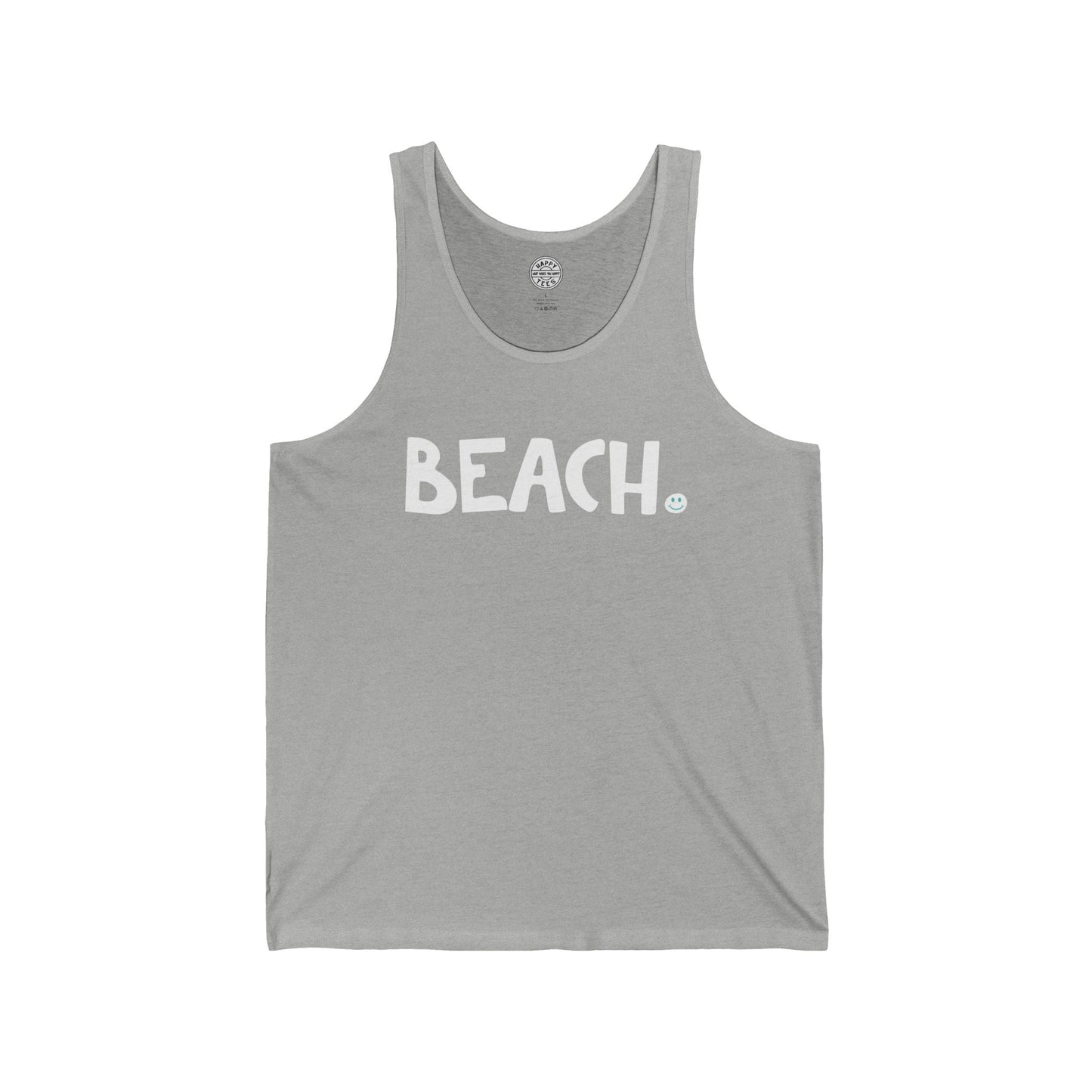 BEACH Happy Tee (Tank Top)  Tank Top 2XL / Athletic Heather HAPPY TEES® BRAND