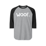 WOOF Happy Tee (Long Sleeve Raglan)  Long-sleeve 2XL / Heather Grey/Black HAPPY TEES® BRAND