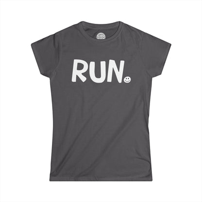 RUN Happy Tee (Women's Tee)  T-Shirt Charcoal / 2XL HAPPY TEES® BRAND