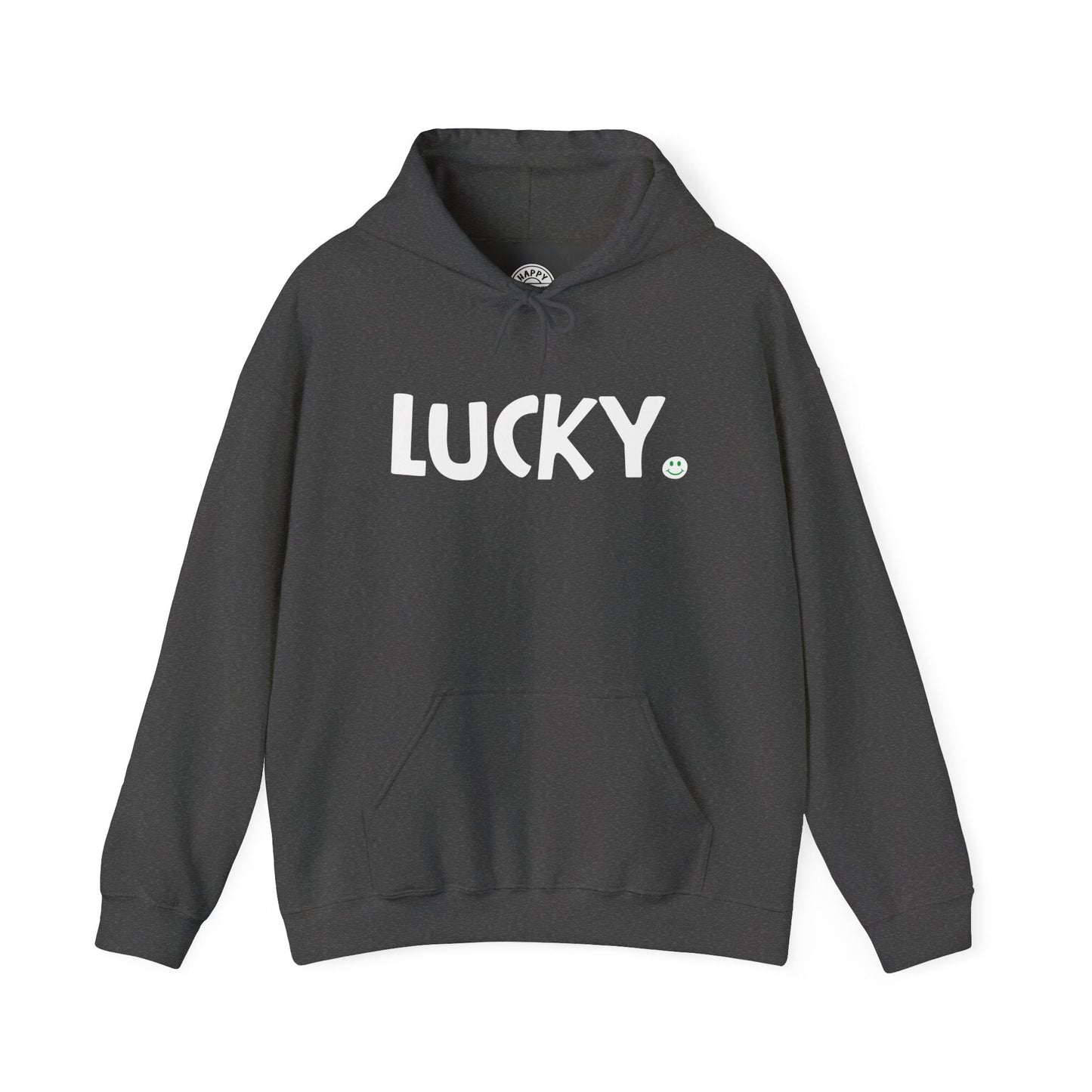 LUCKY Happy Tee (Hoodie)  Hoodie 2XL / Dark Heather HAPPY TEES® BRAND
