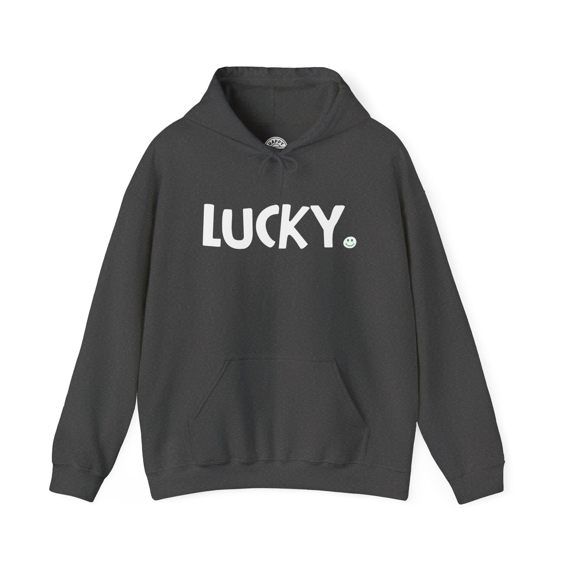 LUCKY Happy Tee (Hoodie)  Hoodie 2XL / Dark Heather HAPPY TEES® BRAND
