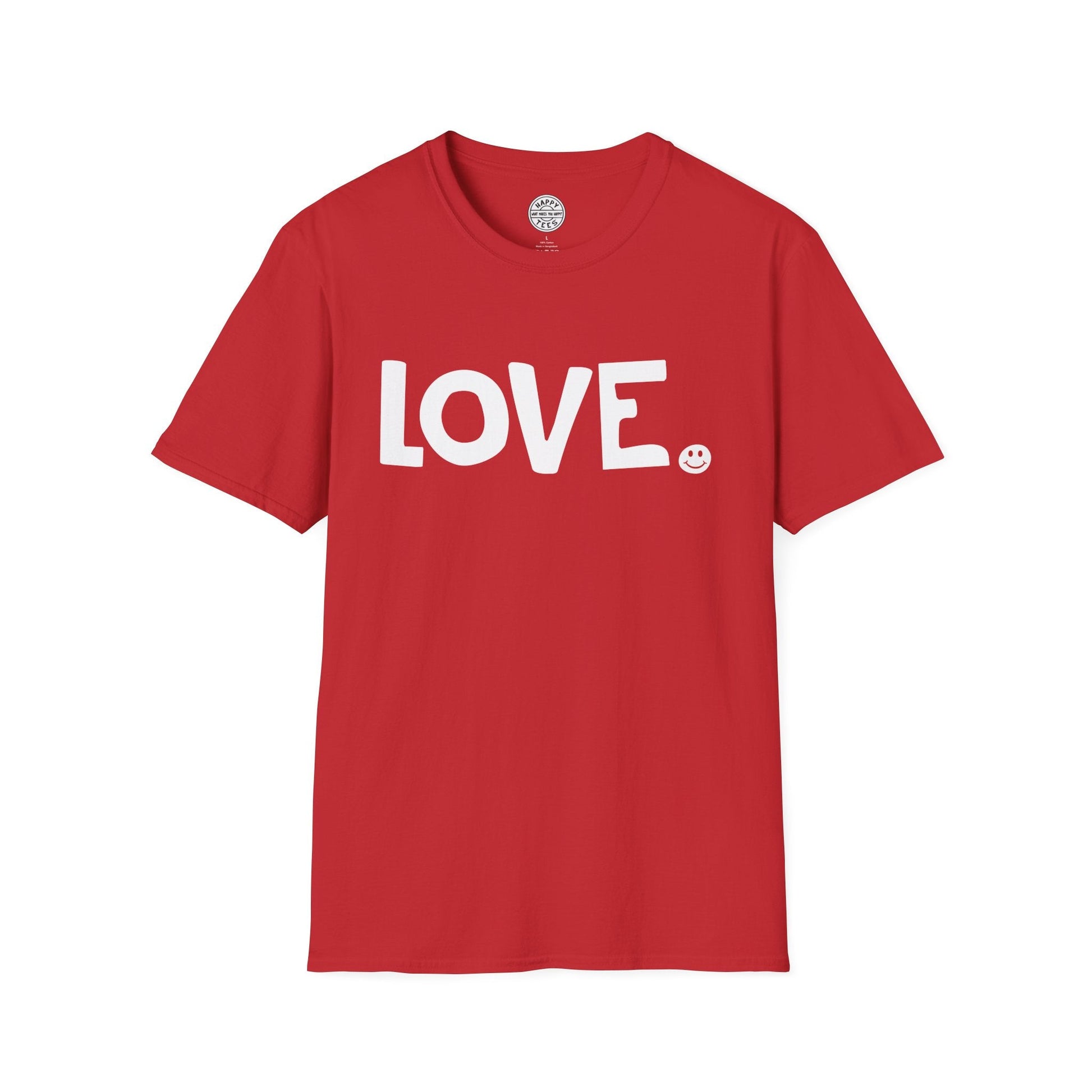 LOVE Happy Tee (Red tee with white graphic) Printify