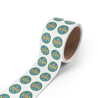 Happy Tees® Round Stickers (color, rolls of 50, 100, 250) Printify