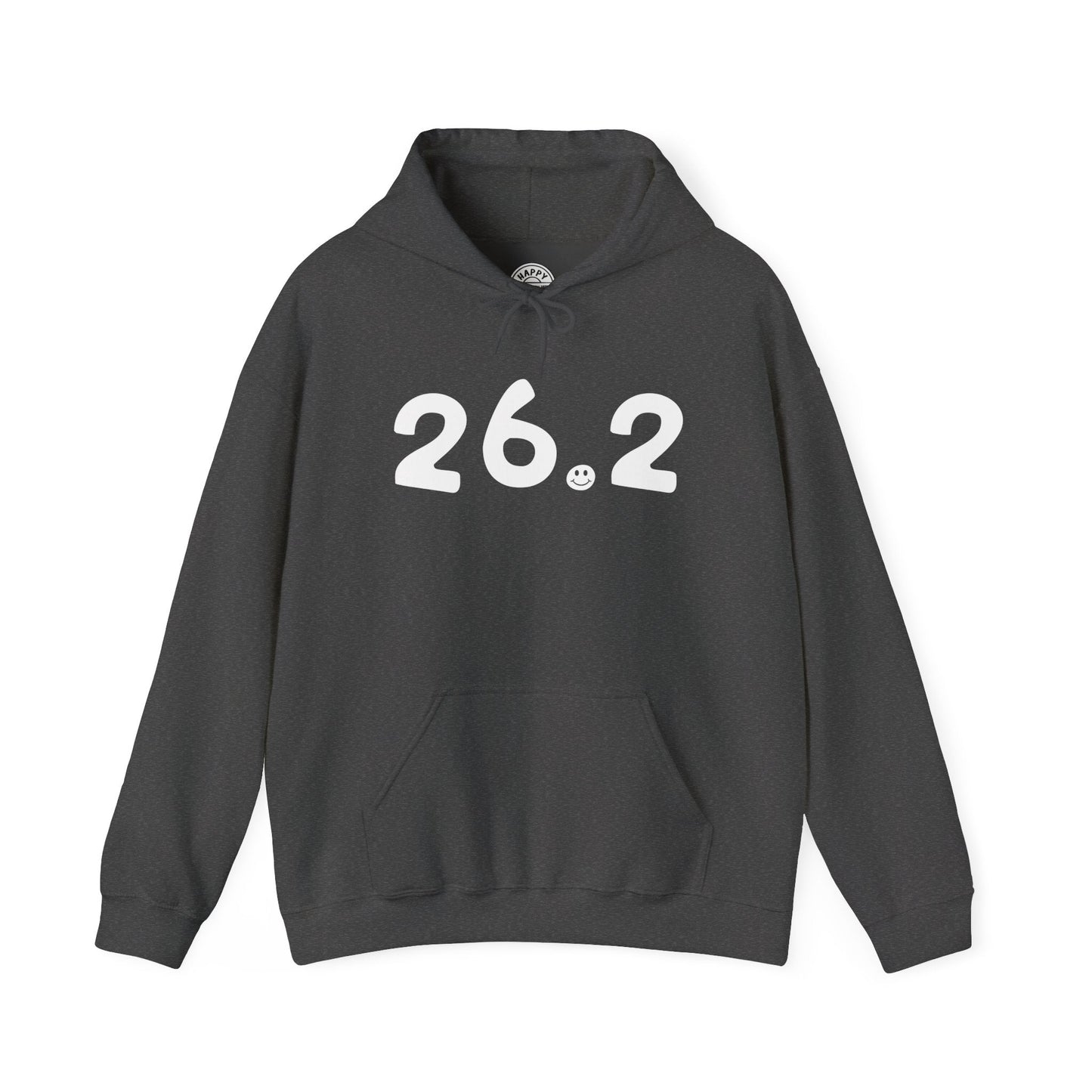 26.2 Happy Tee (Hoodie)  Hoodie 2XL / Dark Heather HAPPY TEES® BRAND