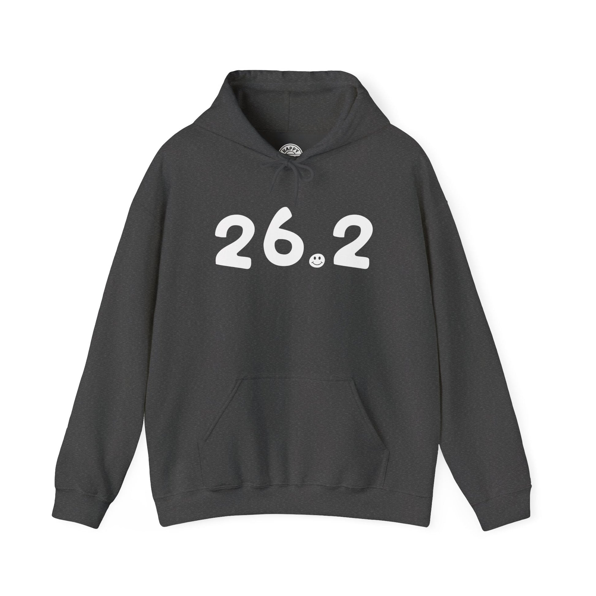 26.2 Happy Tee (Hoodie)  Hoodie 2XL / Dark Heather HAPPY TEES® BRAND
