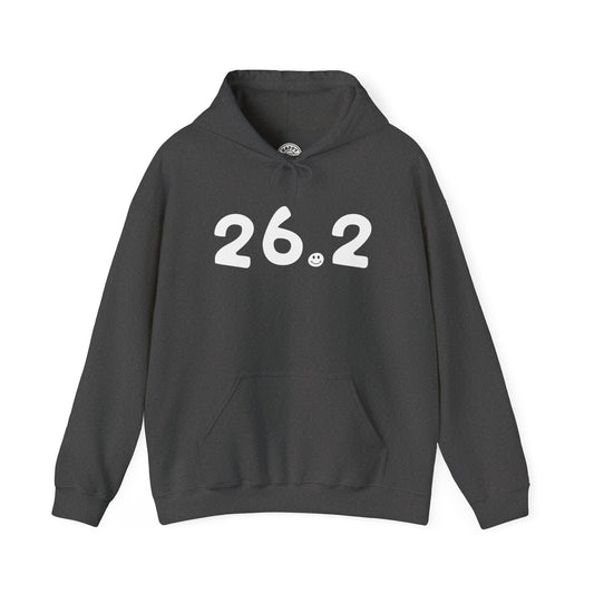26.2 Happy Tee (Hoodie)  Hoodie 2XL / Dark Heather HAPPY TEES® BRAND