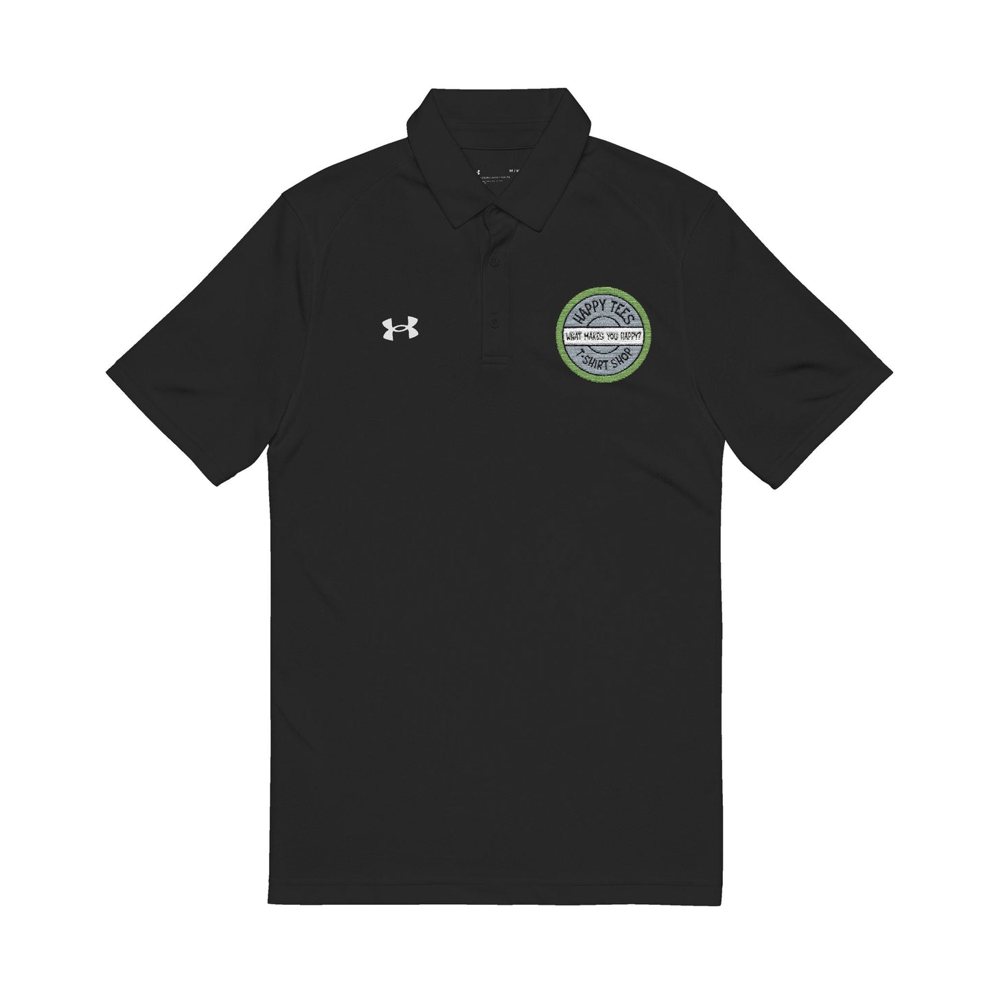 Happy Tees® Polo (Embroidery, Under Armour®)  T-Shirt 2XL / Black HAPPY TEES® BRAND
