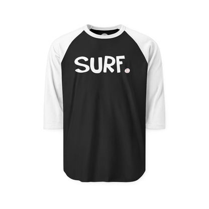 SURF Happy Tee (Long Sleeve Raglan)  Long-sleeve 2XL / Black/White HAPPY TEES® BRAND
