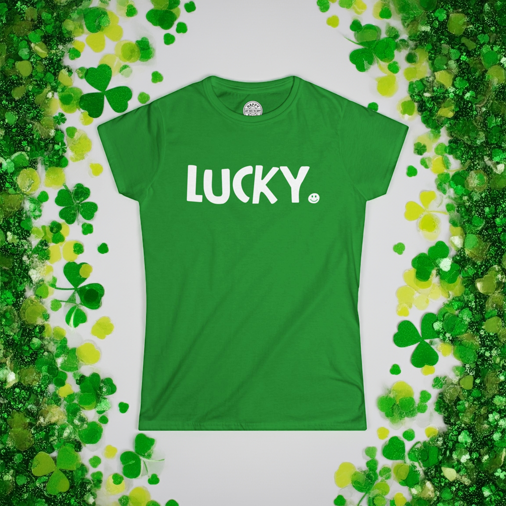 LUCKY Happy Tee (Women's Tee)  T-Shirt  HAPPY TEES® BRAND
