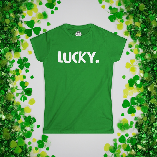 LUCKY Happy Tee (Women's Tee)  T-Shirt  HAPPY TEES® BRAND