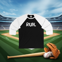 RUN Happy Tee (Long Sleeve Baseball Tee)  Long-sleeve  HAPPY TEES® BRAND