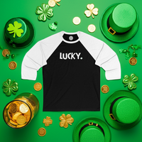 LUCKY Happy Tee (Long Sleeve Baseball Tee)  Long-sleeve  HAPPY TEES® BRAND