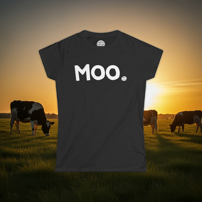 MOO Happy Tee (Women's Tee)  T-Shirt  HAPPY TEES® BRAND