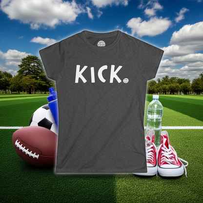 KICK Happy Tee (Women's Tee)  T-Shirt  HAPPY TEES® BRAND
