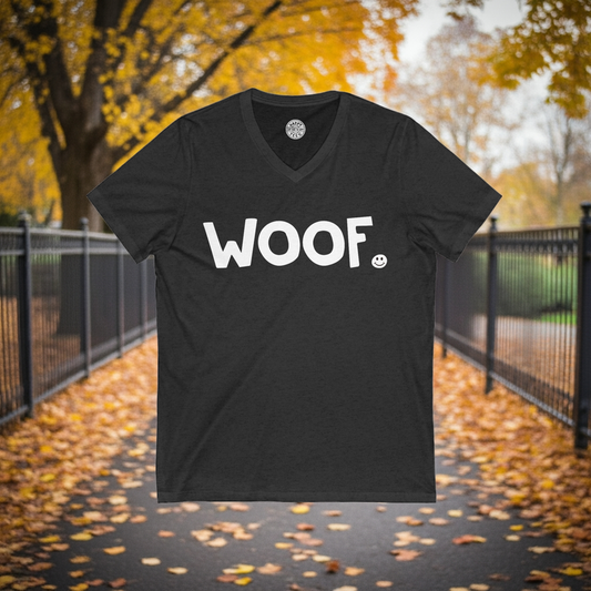 WOOF Happy Tee (V-Neck)  V-neck  HAPPY TEES® BRAND