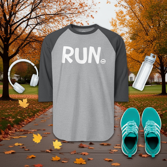 RUN Happy Tee (Long Sleeve Raglan)  Long-sleeve  HAPPY TEES® BRAND