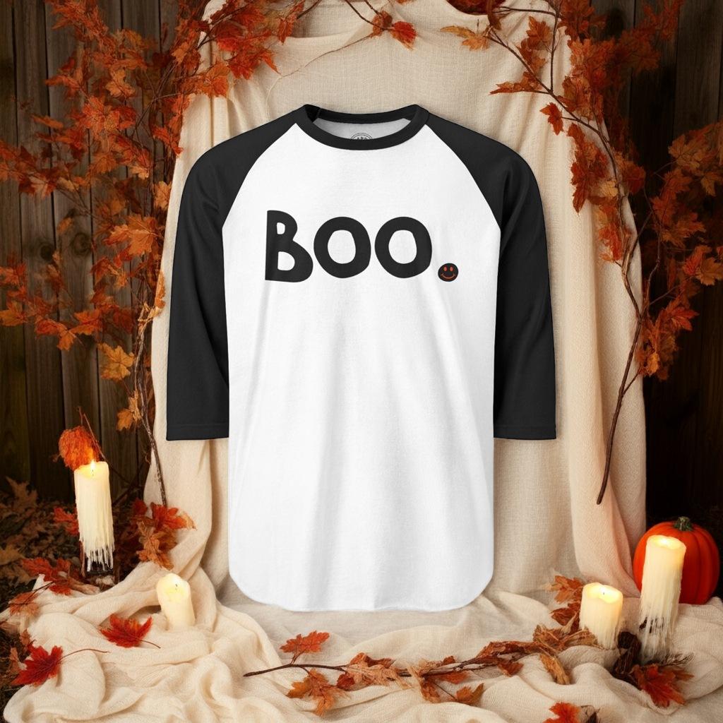 BOO Happy Tee (Long Sleeve Raglan)  Long-sleeve  HAPPY TEES® BRAND