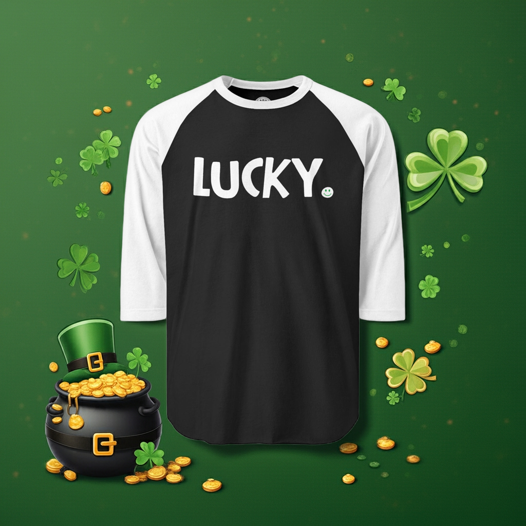 LUCKY Happy Tee (Long Sleeve Raglan)  Long-sleeve  HAPPY TEES® BRAND