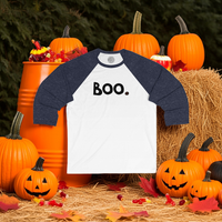 BOO Happy Tee (Long Sleeve Baseball Tee)  Long-sleeve  HAPPY TEES® BRAND