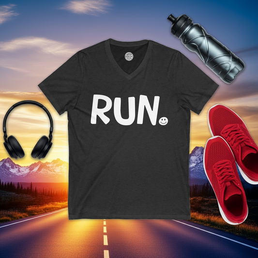 RUN Happy Tee (V-Neck)  V-neck  HAPPY TEES® BRAND